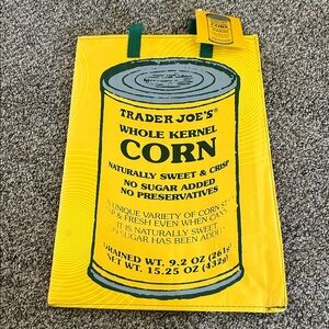 Trader Joe’s Whole Kernel Can Of Corn NWT Mystery Bag Exclusive RARE